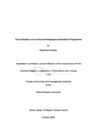 The evaluation of an insourced employee assistance programme