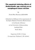 The apoptosis inducing effects of Sutherlandia spp. extracts on an oesophageal cancer cell line