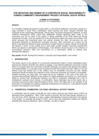The initiation and demise of a corporate social responsibility funded community engagement project in rural South Africa