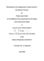 Rationalisation and redeployment in public schools in the Northern Province