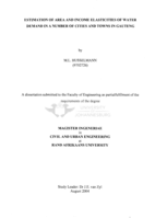 Estimation of area and income elasticities of water demand in a number of cities and towns in Gauteng