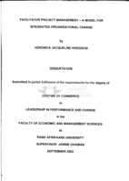 Facilitative project management : a model for integrated organisational change