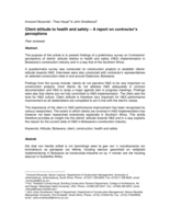 Client attitude to health and safety – a report on contractor’s perceptions
