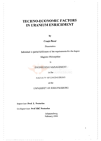 Techno-economic factors in uranium enrichment