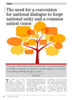 The need for a convention for national dialogue to forge national unity and a common united vision