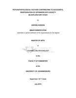 Psychofortological factors contributing to successful reintegration of offenders into society : an exploratory study