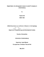 Digital native : an ethnographic study of a small IT company in Johannesburg