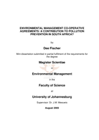 Environmental management co-operative agreements: a contribution to pollution prevention in South Africa