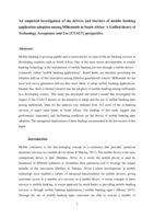 An empirical investigation of the drivers and barriers of mobile banking application adoption among Millennials in South Africa: a Unified Theory of Technology Acceptance and Use (UTAUT) perspective