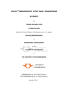 Project management in the small engineering business