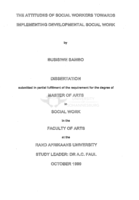 The attitudes of social workers towards implementing developmental social work