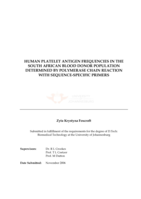 Human platelet antigen frequencies in the South African blood donor population determined by polymerase chain reaction with sequence-specific primers