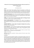 Mediation effect of partnership on procurement strategy factors influencing sustainable smart housing development, Nigeria