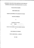 Determining the extent of the adoption of the internet by commercial retailers in the motor industry in Gauteng