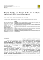 Maternal mortality and maternal health care in Nigeria : implications for socio-economic development