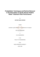 Probabilistic techniques and particle removal in the description of South African potable water treatment plant performance.