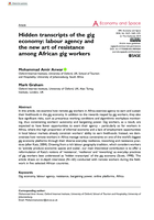 Hidden transcripts of the gig economy : labour agency and the new art of resistance among African gig workers