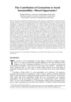 The Contribution of Geotourism to Social Sustainability: Missed Opportunity?
