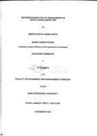 Macroeconomic policy management in South Africa since 1994