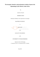 The inorganic chemistry and geochemical evolution of pans in the Mpumalanga Lakes District, South Africa