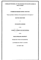 A mobilization model of the advanced psychiatric nurse as practitioner