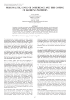 Personality, sense of coherence and the coping of working mothers.