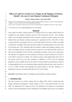 Effect of land use-cover change on the regimes of surface runoff for Lake Basaka catchment (Ethiopia)
