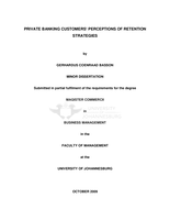 Private banking customers' perceptions of retention strategies