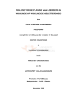 Riglyne vir die plasing van leerders in Wiskunde of Wiskunde Geletterdheid