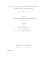 The impact of bank intermediation on economic growth in South Africa, 1981-2007
