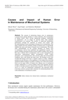 Causes and impact of human error  in maintenance of mechanical systems