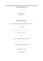 Advancing from absorption costing to activity-based costing : an exploratory study