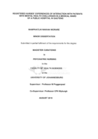 Registered nurses' experiences of interaction with patients with mental health challenges in a medical ward of a public hospital in Gauteng