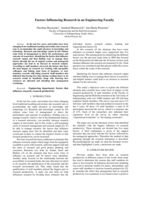 Factors influencing research in an engineering faculty