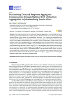Maximizing demand response aggregator compensation through optimal RES utilization : aggregation in Johannesburg, South Africa
