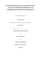 The gap between language policy and implementation – a study of the strengths and weaknesses of the government’s implementation of language policy