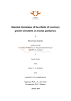Selected biomarkers of the effects of veterinary growth stimulants on Clarias gariepinus