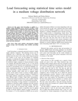 Load forecasting using statistical time series model in a medium voltage distribution network