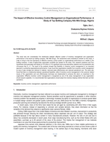 The impact of effective inventory control management on organisational performance : a study of 7up Bottling Company, Nile Mile Enugu, Nigeria