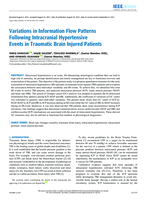 Variations in information flow patterns following intracranial hypertensive events in traumatic brain injured patients