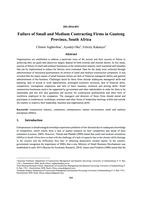 Failure of small and medium contracting firms in Gauteng Province, South Africa