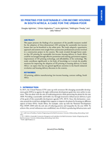 3D printing for sustainable low-income housing in South Africa : a case for the urban poor
