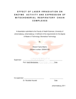 Effect of laser irradiation on enzyme activity and expression of mitochondrial respiratory chain complexes