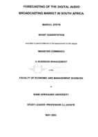 Forecasting of the digital audio broadcasting market in South Africa