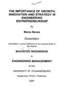 The importance of growth, innovation and strategy in engineering entrepreneurship