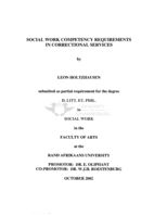 Social work competency requirements in correctional services