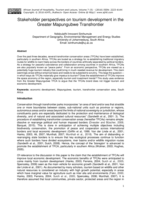 Stakeholder perspectives on tourism development in the Greater Mapungubwe Transfrontier