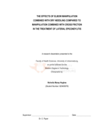 The effects of elbow manipulation combined with dry needling compared to manipulation combined with cross friction in the treatment of lateral epicondylits