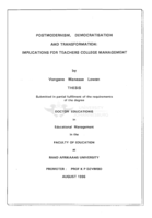 Postmodernism, democratisation and transformation : implications for teacher college management