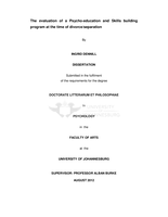 The evaluation of a Psycho-education and Skills building program at the time of divorce/separation
